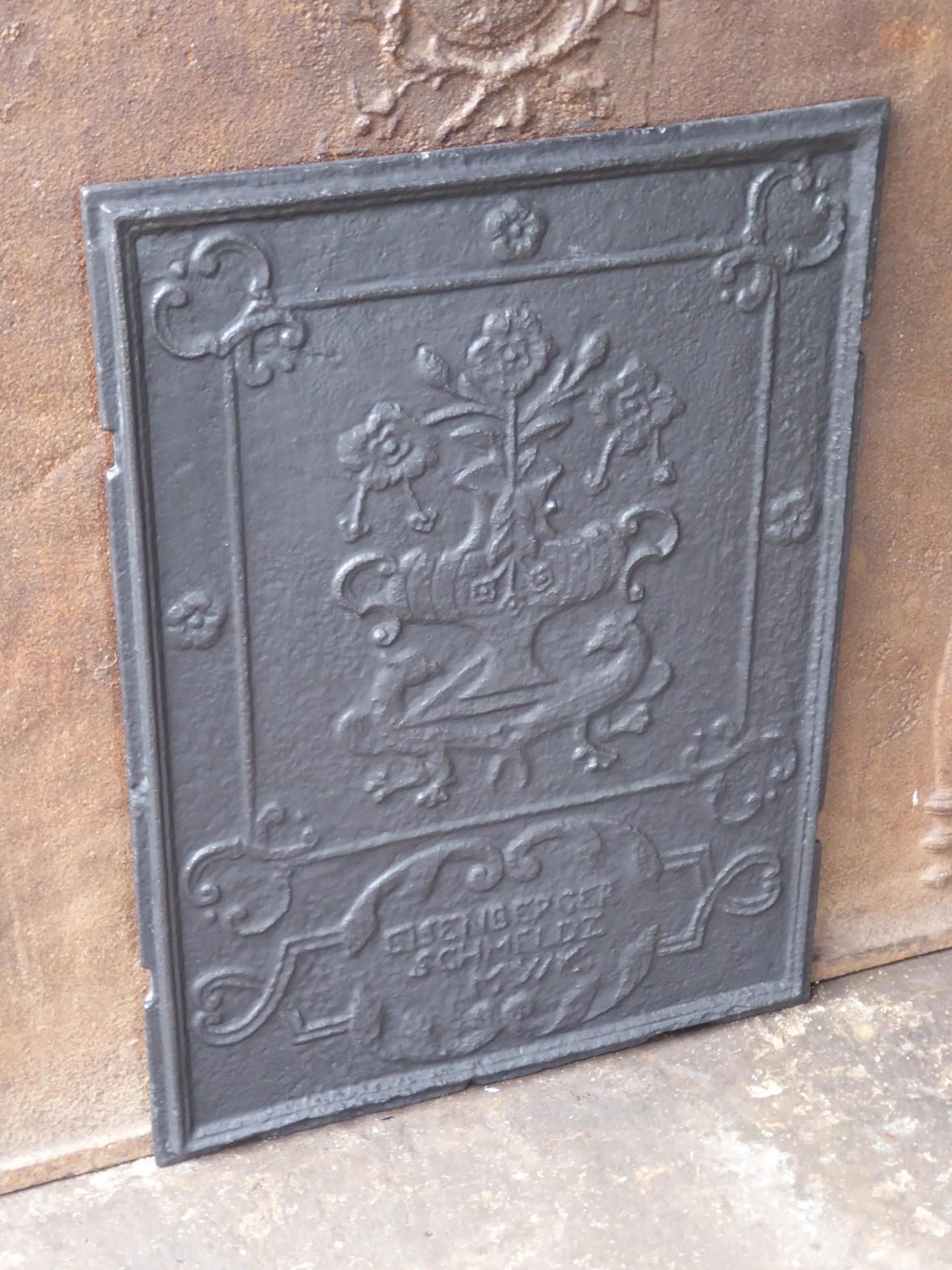 19th Century German Napoleon III 'Flower Basket' Fireback / Backsplash photo Home Fixtures