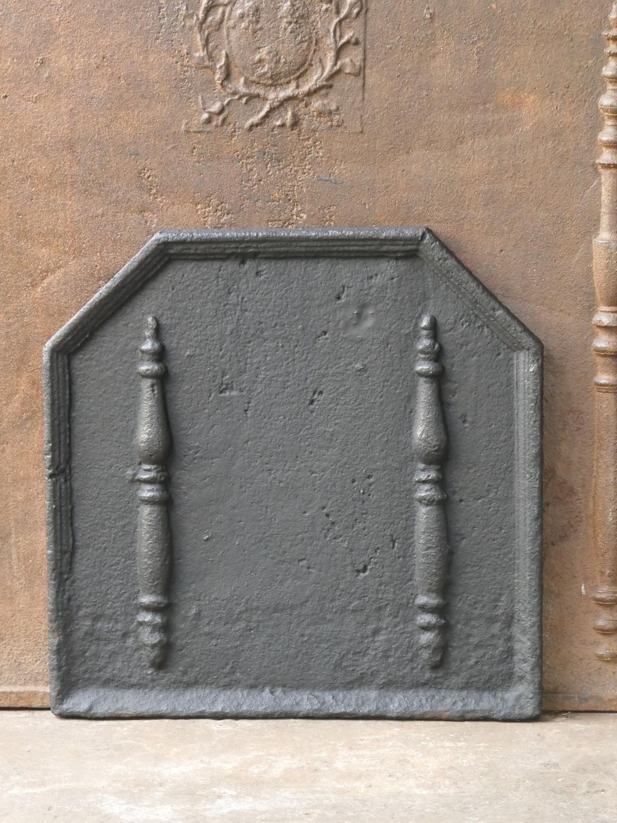 Antique French Louis XIV 'Pillars Of Hercules' Fireback / Backsplash photo furniture