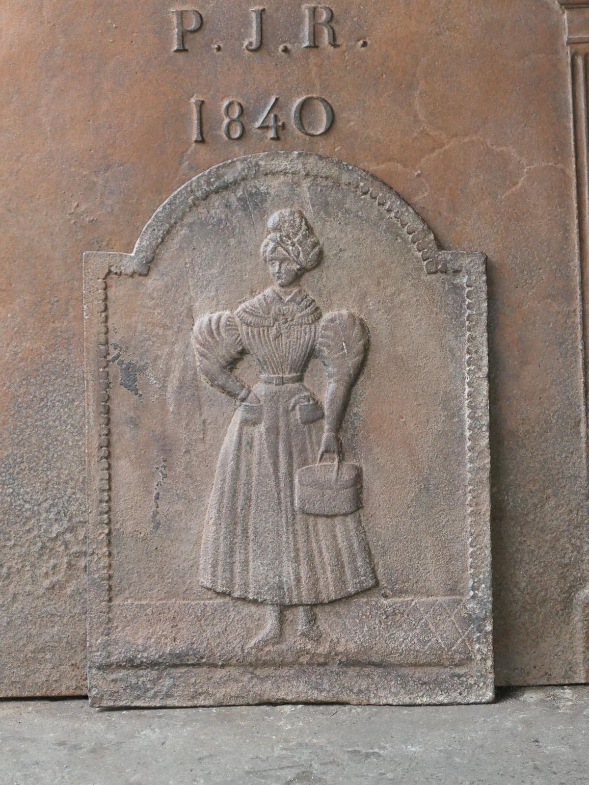 French Napoleon III Period 'Lady' Fireback / Backsplash, 19th Century photo furniture