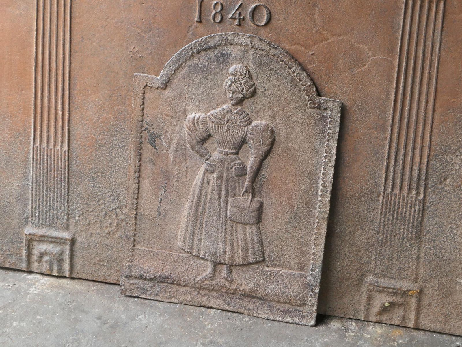 French Napoleon III Period 'Lady' Fireback / Backsplash, 19th Century photo 493.0