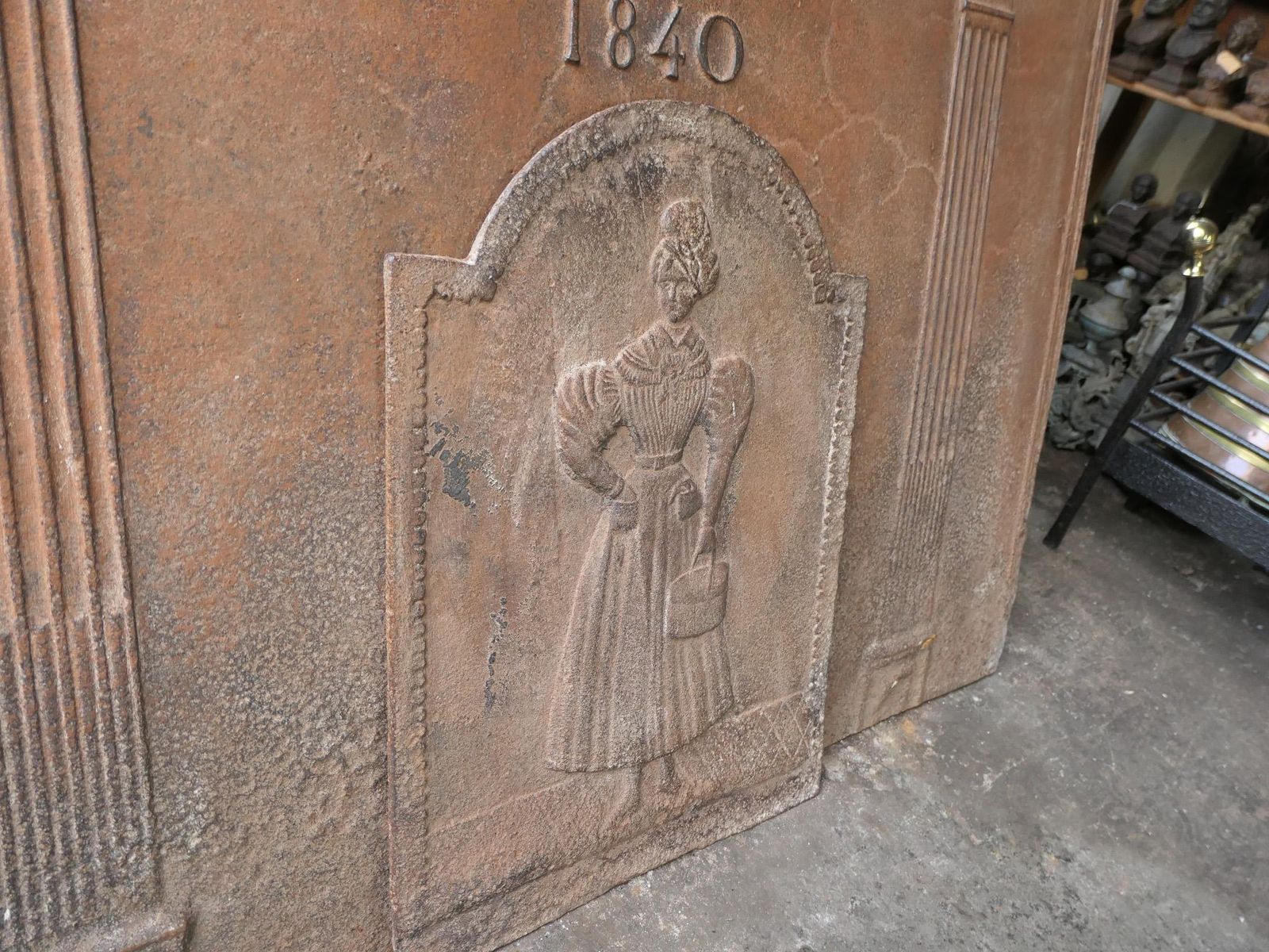 photo for sale French Napoleon III Period 'Lady' Fireback / Backsplash, 19th Century