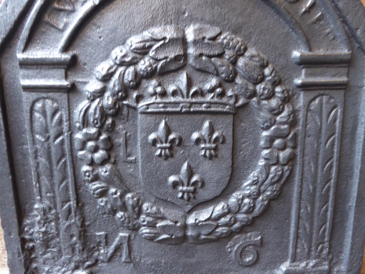French Louis XIV Coat Of France Fireback / Backsplash, 17th Century photo vinterior