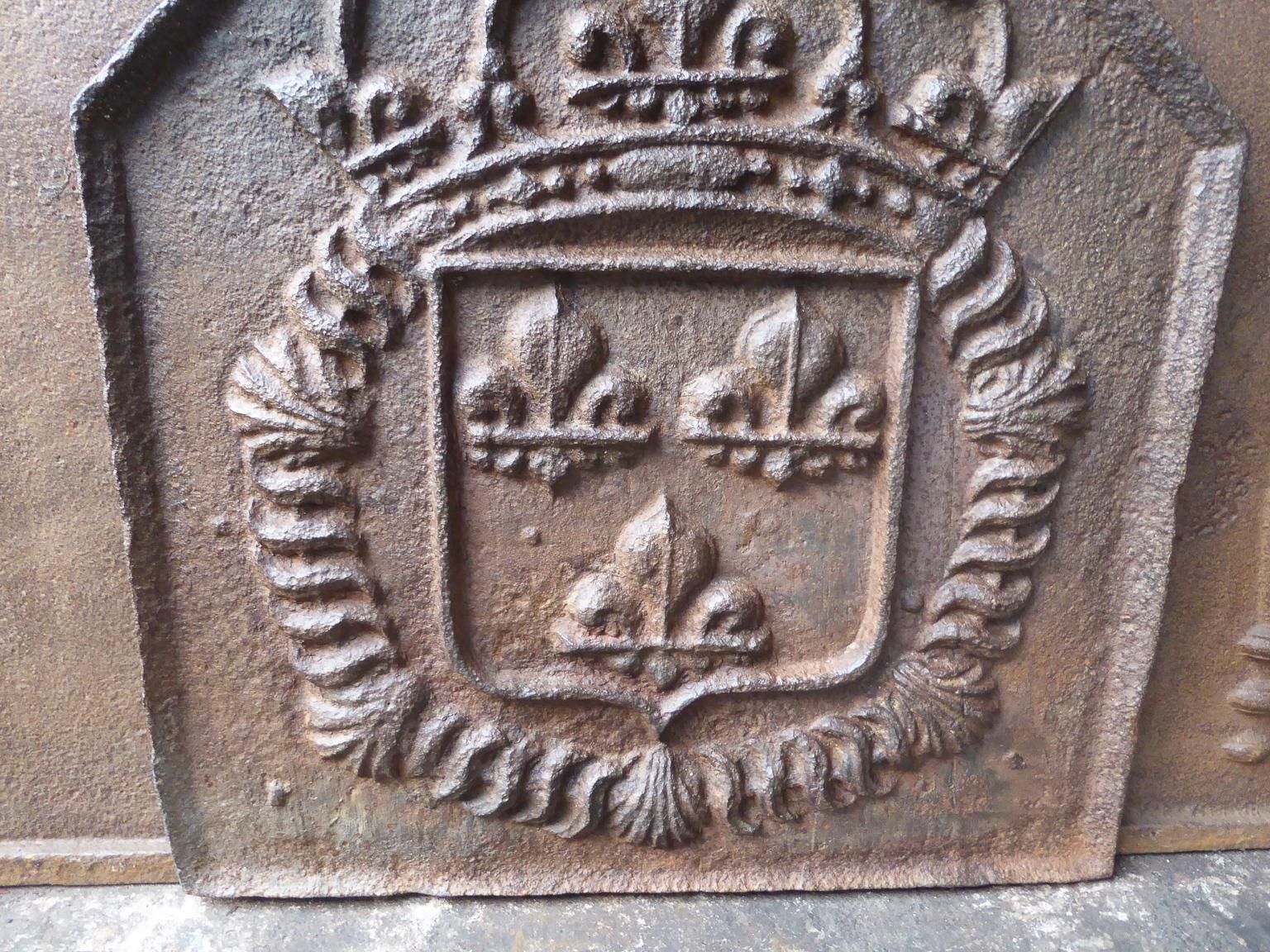 18th Century French Louis XIV Fireback / Backsplash With The Arms Of France photo 508.0