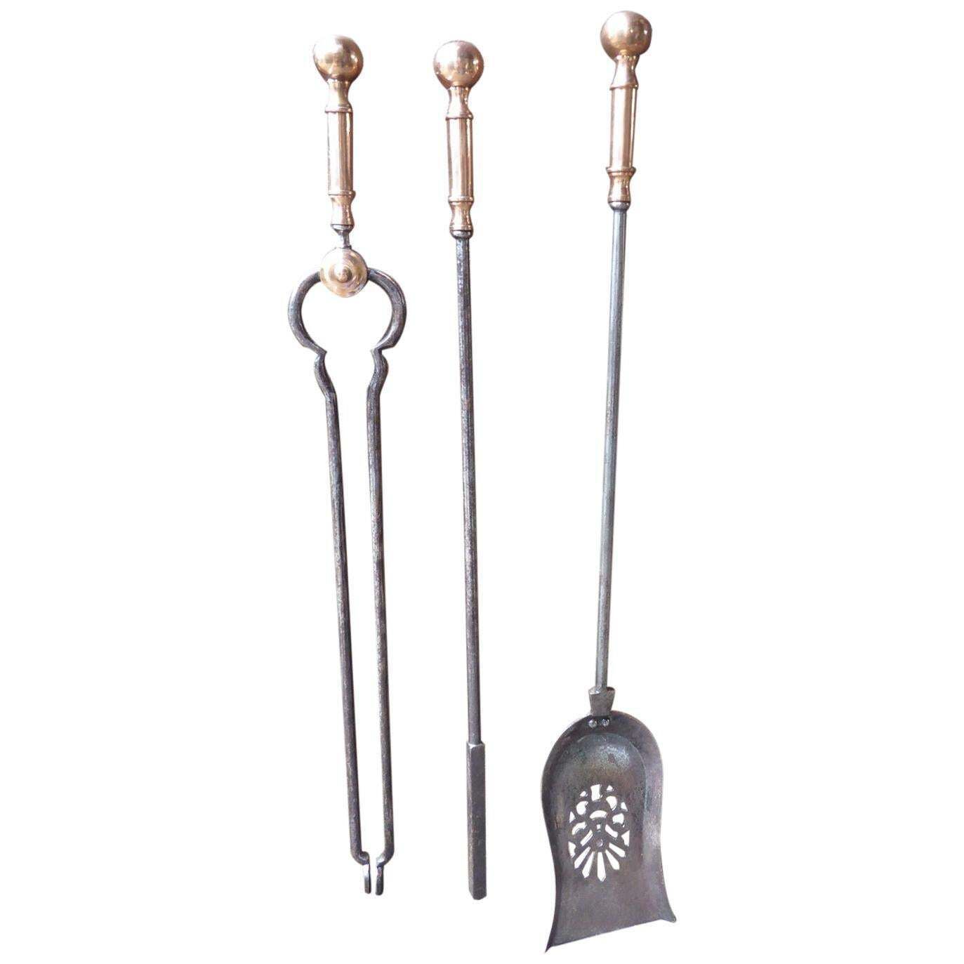 Victorian Fireplace Tools Or Fire Irons, 19th Century, English