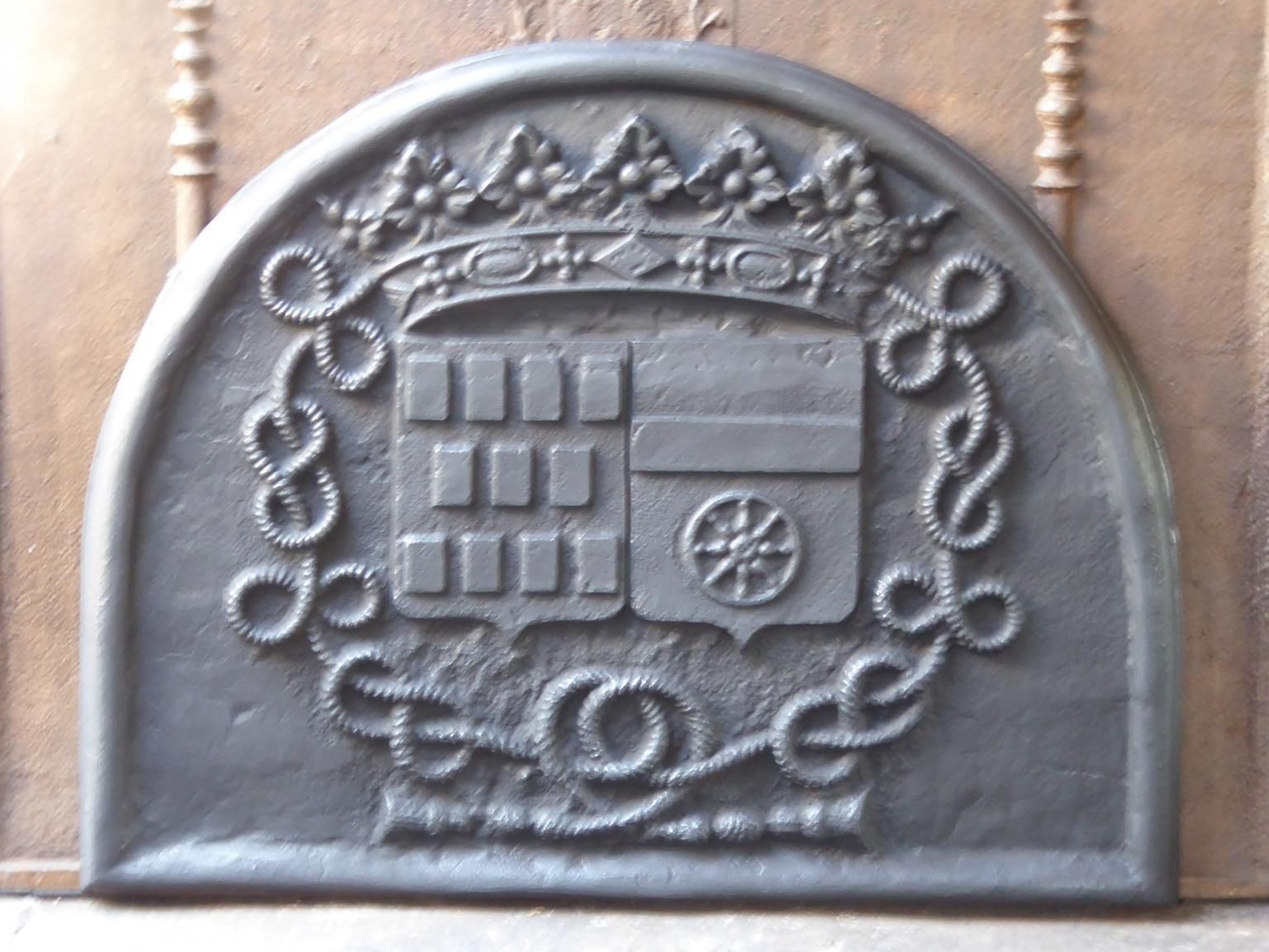 French Louis XIV Style 'Coat Of Arms De Rostaing Family' Fireback / Backsplash photo furniture