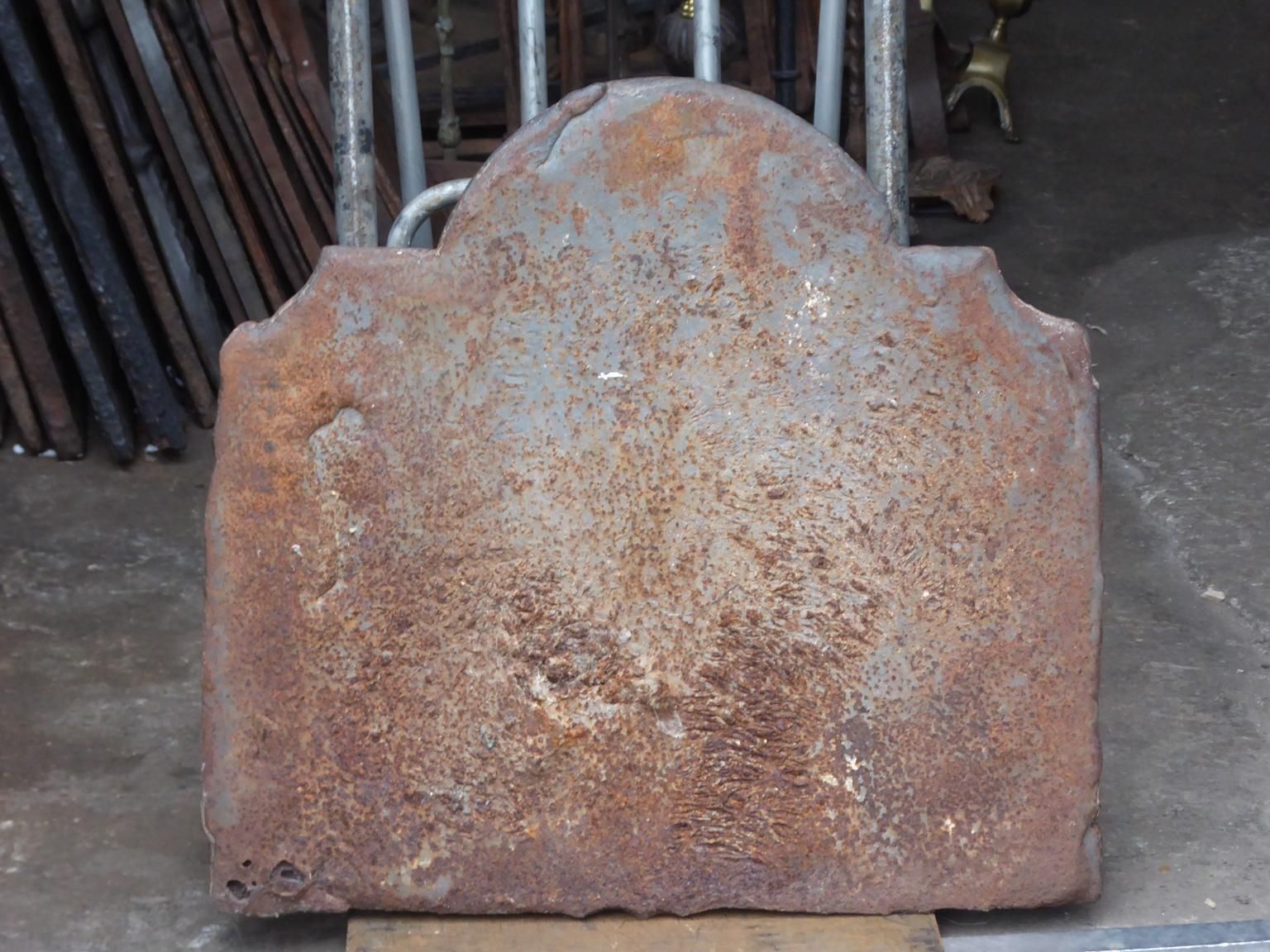 Antique French Fireback / Backsplash With Arms Of France, 17th 18th Century photo vintage