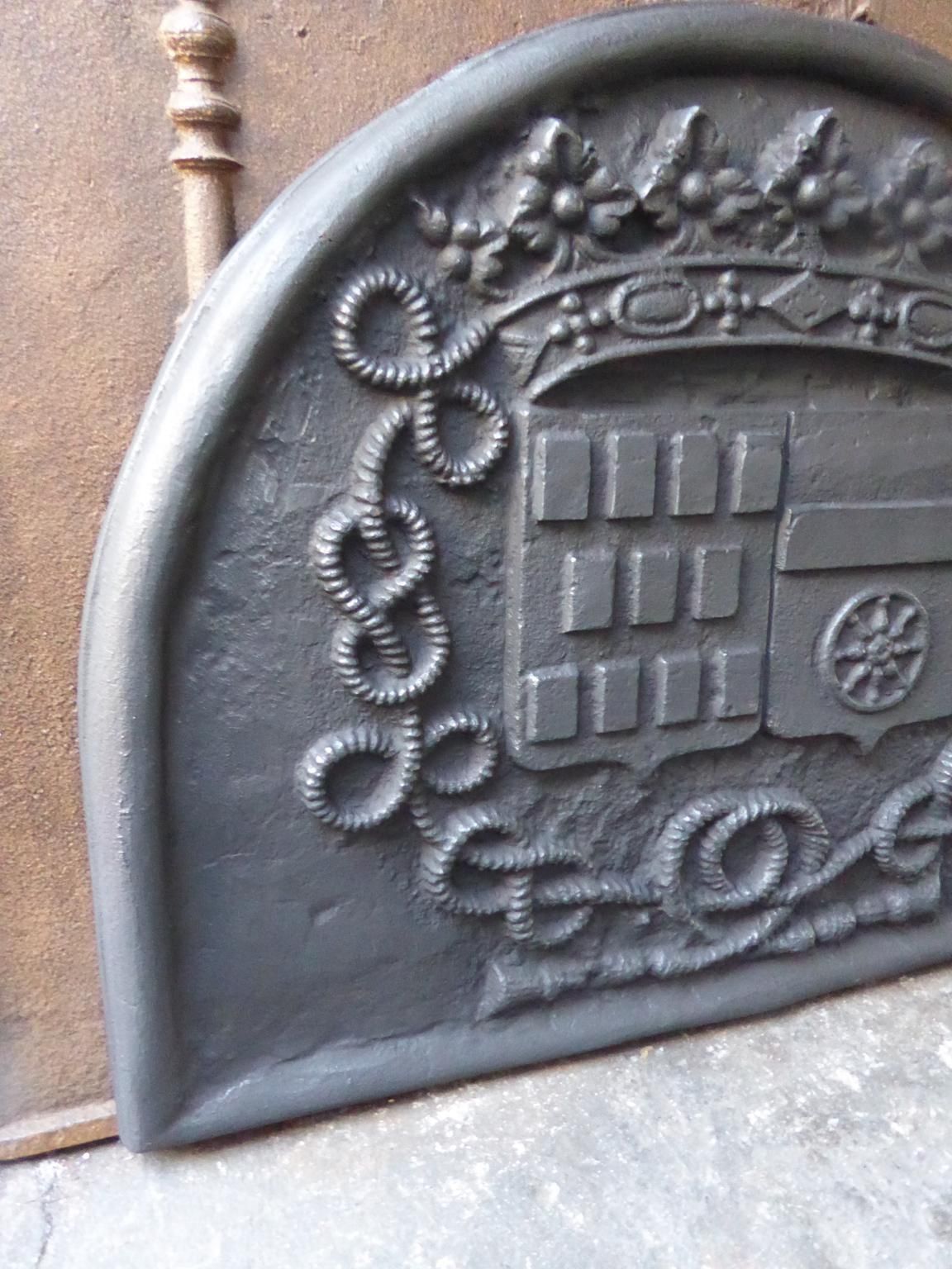 French Louis XIV Style 'Coat Of Arms De Rostaing Family' Fireback / Backsplash photo vinterior
