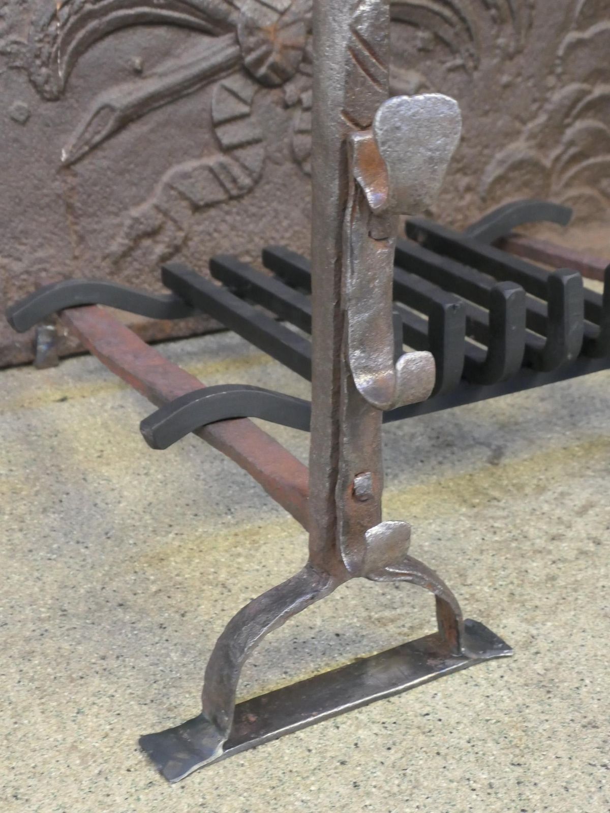 French Louis XIII Period Fireplace Grate Or Fire Basket, 17th Century photo vinterior