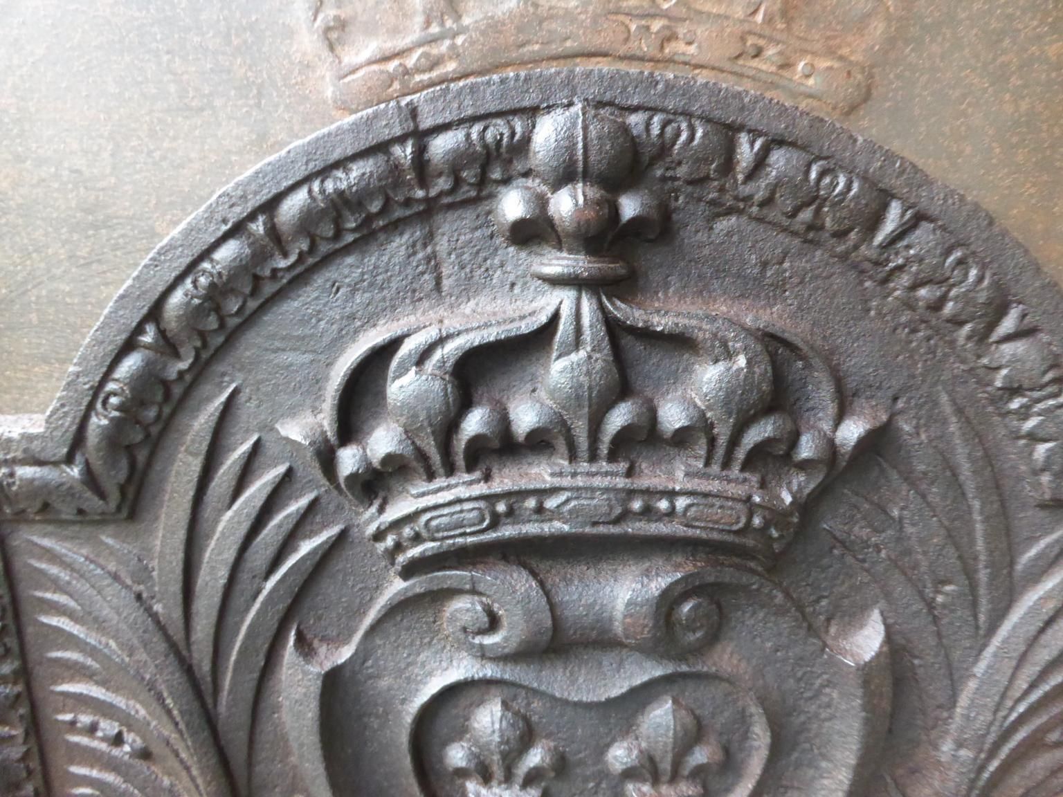 Antique French Louis XV Arms Of France Fireback / Backsplash, 18th Century photo Home Fixtures