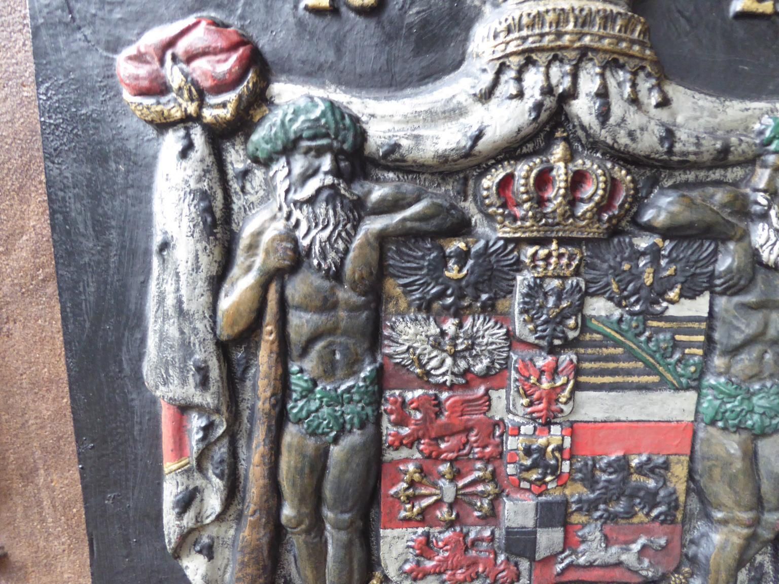 German Neoclassical Style Coat Of Arms Fireback / Backsplash photo vinterior