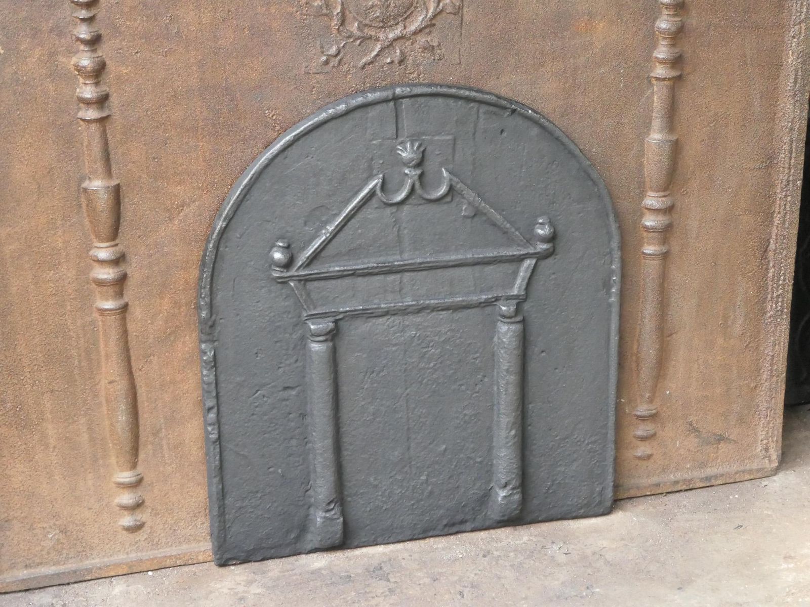 French Gothic 'Pillars And Pediment' Fireback, 17th Century photo buy