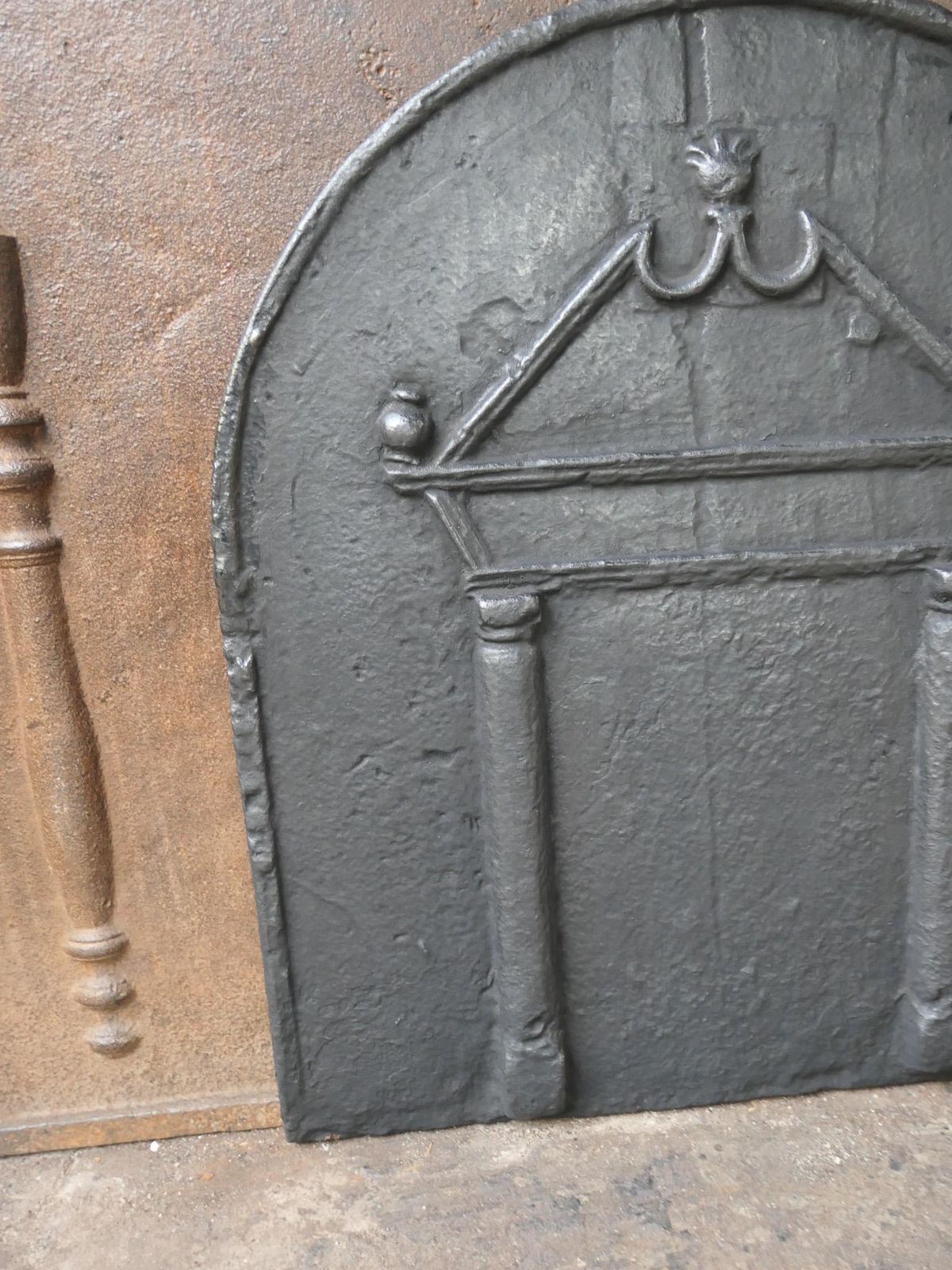 photo for sale French Gothic 'Pillars And Pediment' Fireback, 17th Century