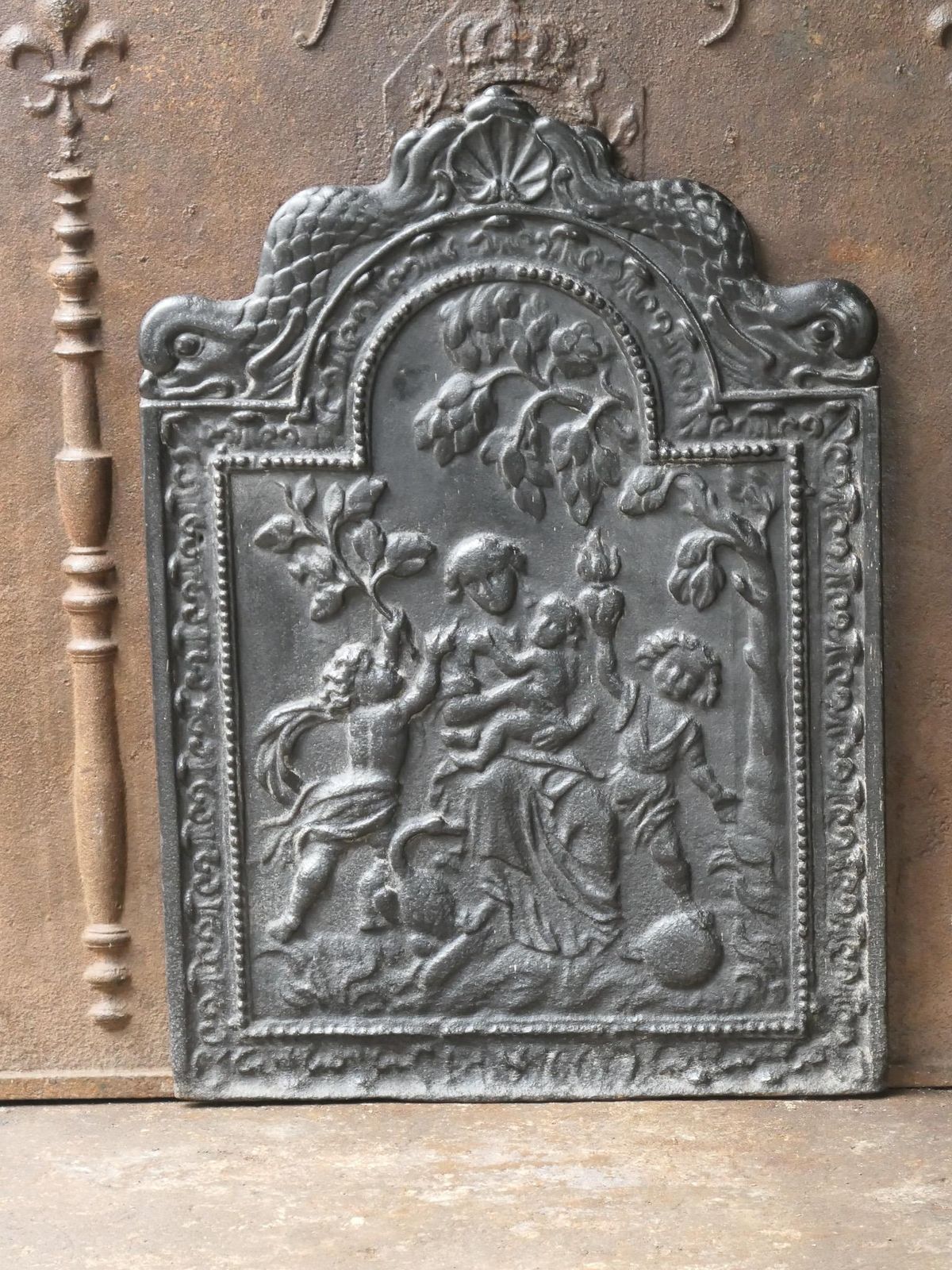17th Century French Louis XIV 'Caritas' Fireback / Backsplash photo Home Fixtures