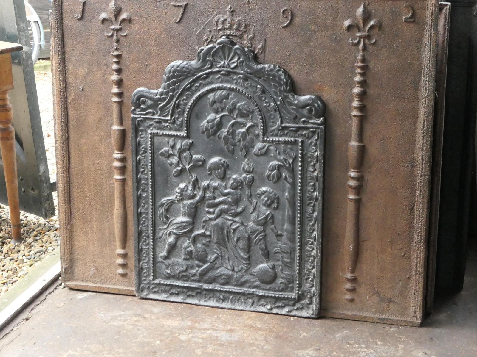 17th Century French Louis XIV 'Caritas' Fireback / Backsplash photo vinterior