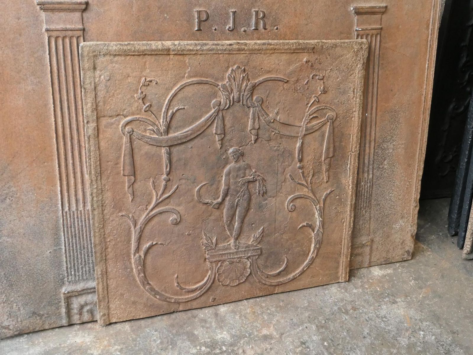 Antique French Neoclassical 'Ceres' Fireback / Backsplash, Early 19th Century photo buy