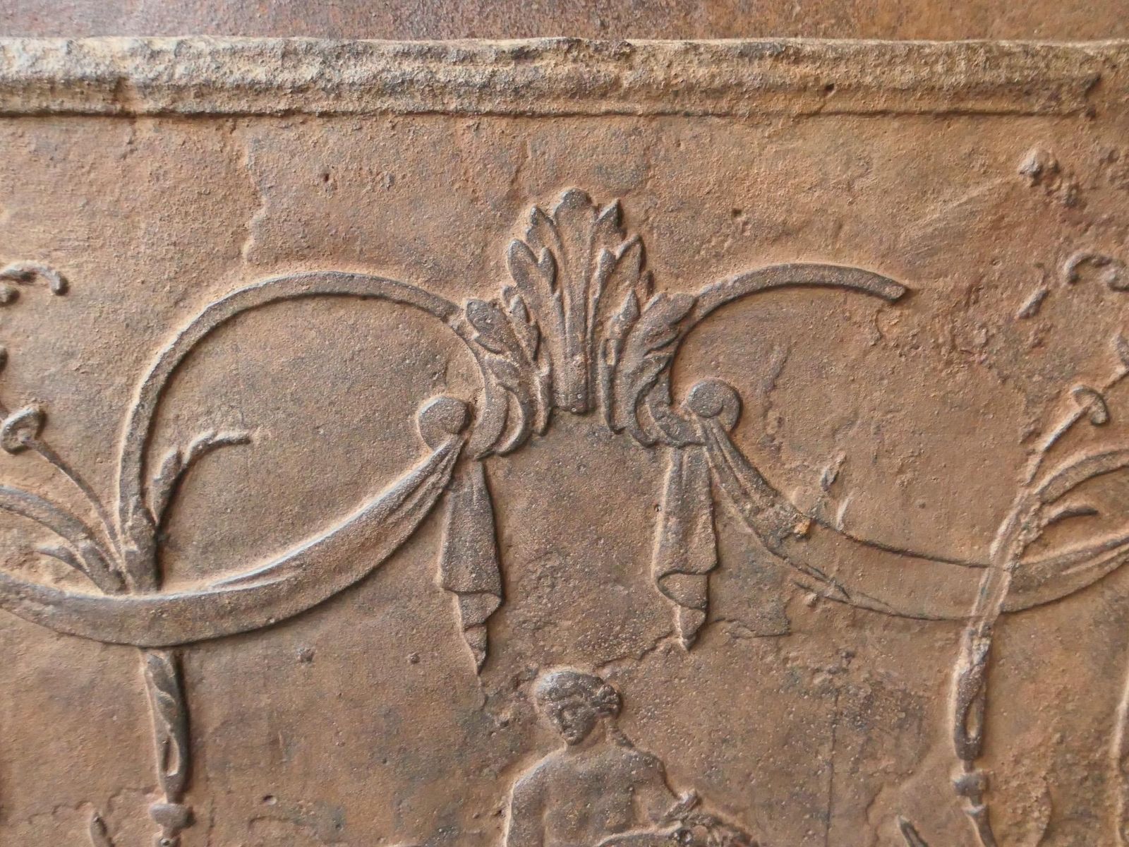 Antique French Neoclassical 'Ceres' Fireback / Backsplash, Early 19th Century photo vintage