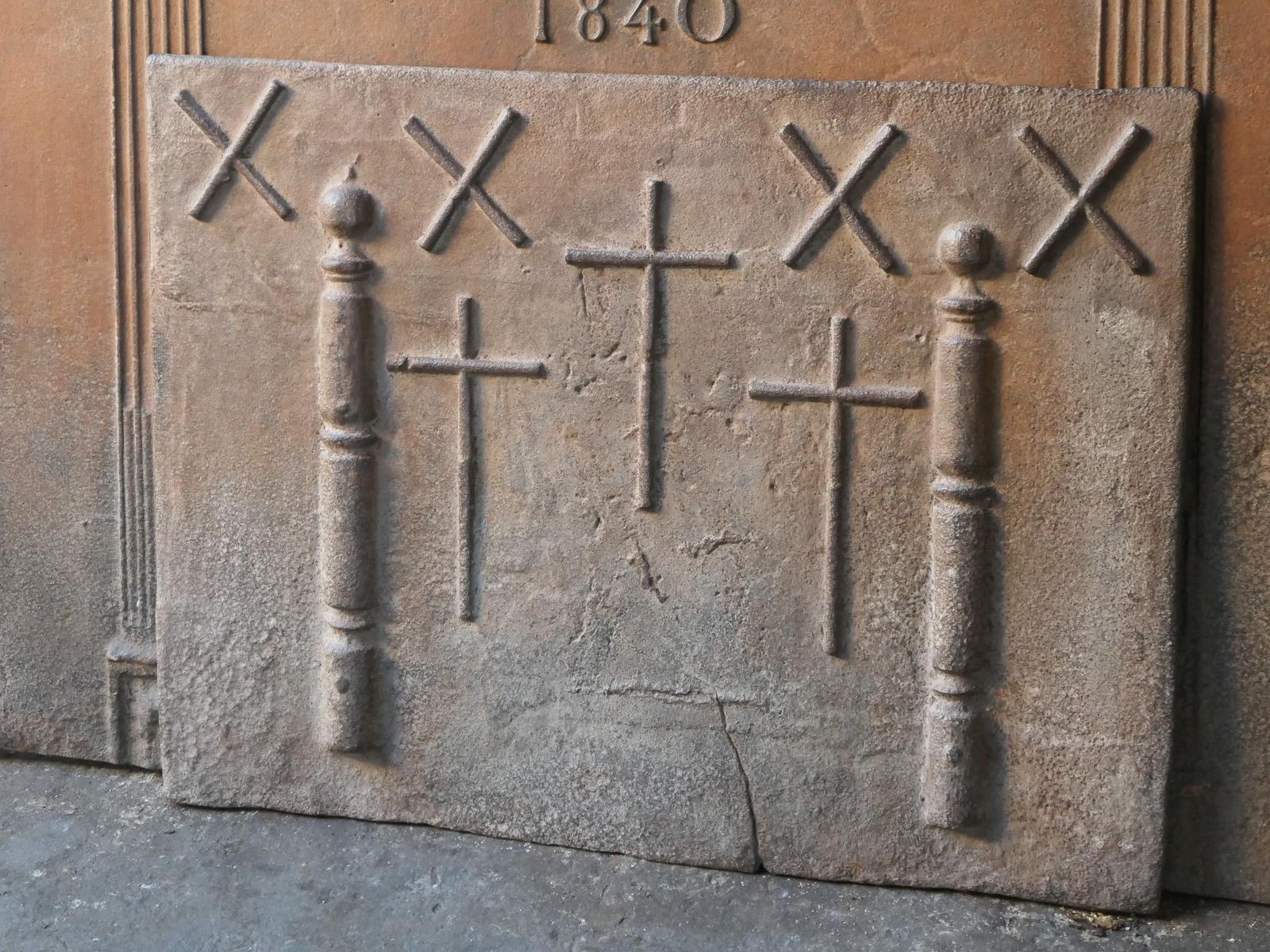 17th 18th C. French Louis XIV 'Saint Andrew's Cross' Fireback / Backsplash photo buy