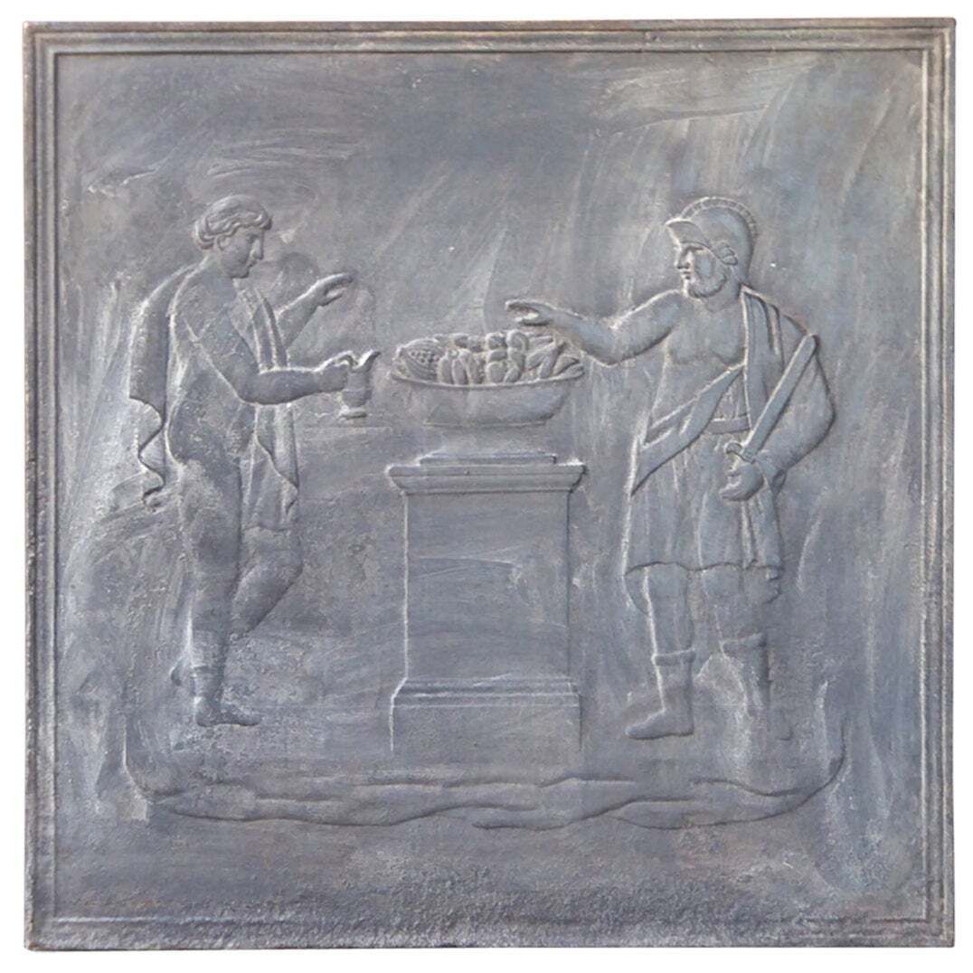 Antique French Napoleon III 'Roman Scene' Fireback / Backsplash, 19th Century