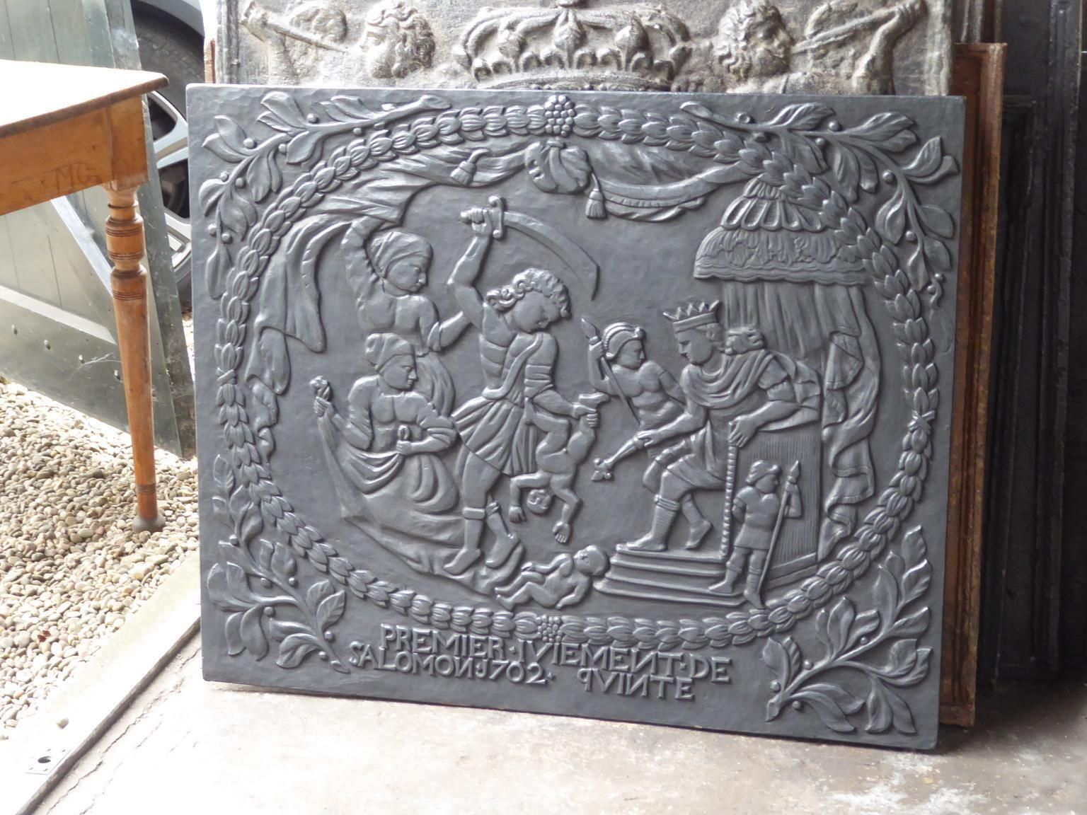 French Napoleon III Style Judgment Of Solomon Fireback / Backsplash photo for sale