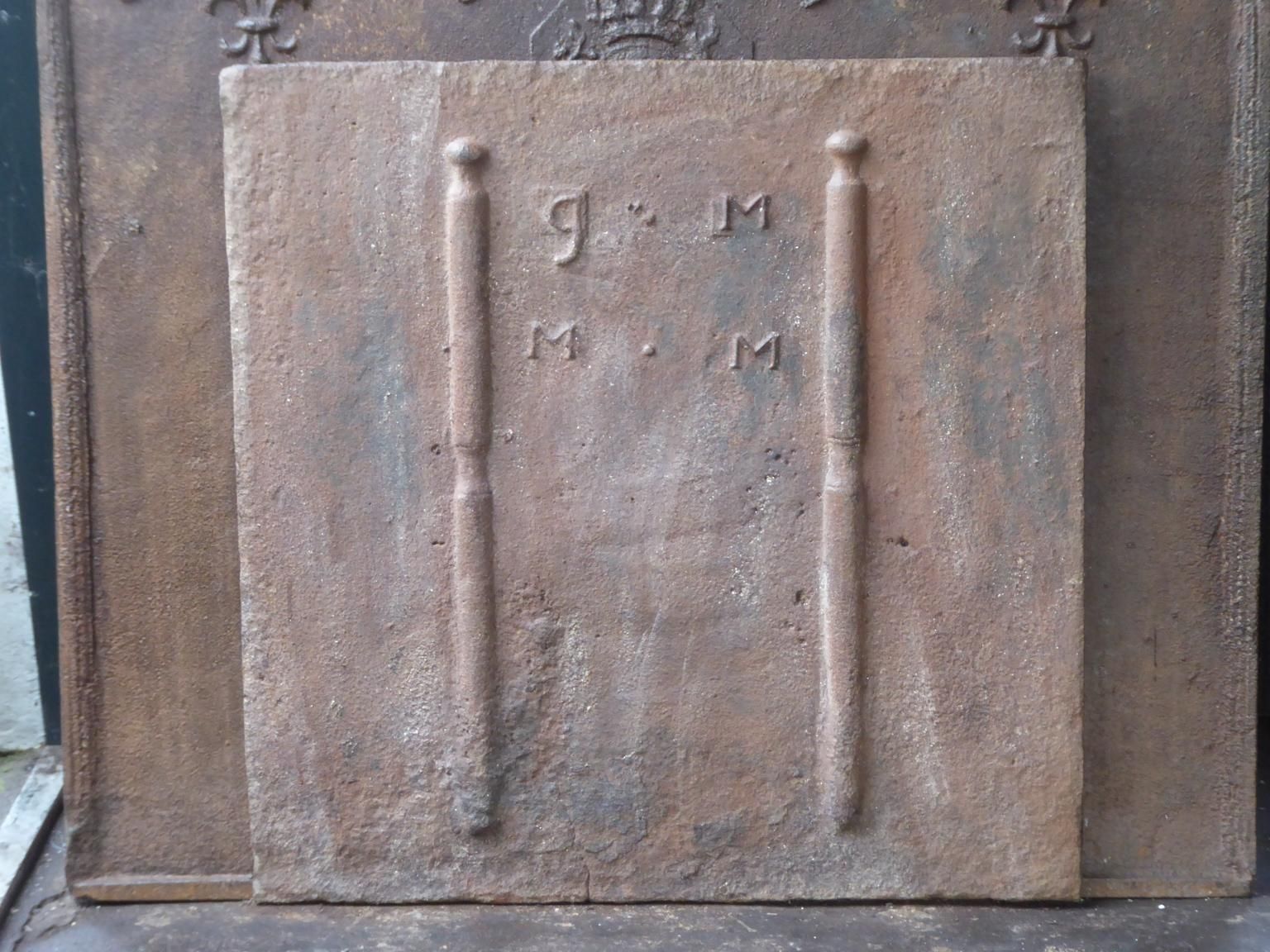 Antique French 'Marriage' Fireback / Backsplash, 18th Century photo furniture