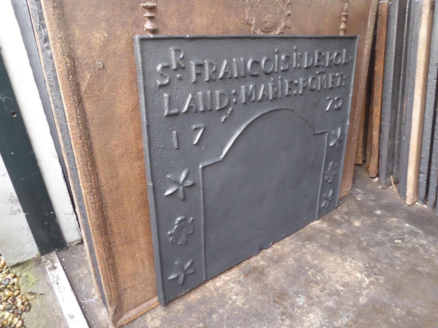 Antique French 'Marriage' Fireback / Backsplash photo buy