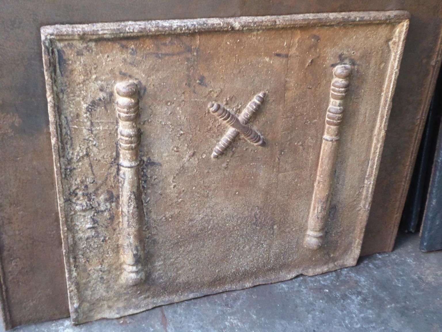 17th 18th Century French Louis XIV 'Saint Andrew's Cross' Fireback / Backsplash photo for sale