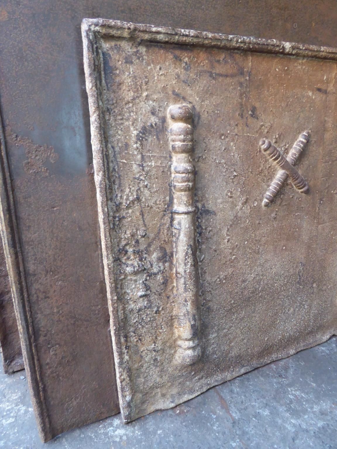 17th 18th Century French Louis XIV 'Saint Andrew's Cross' Fireback / Backsplash photo vinterior