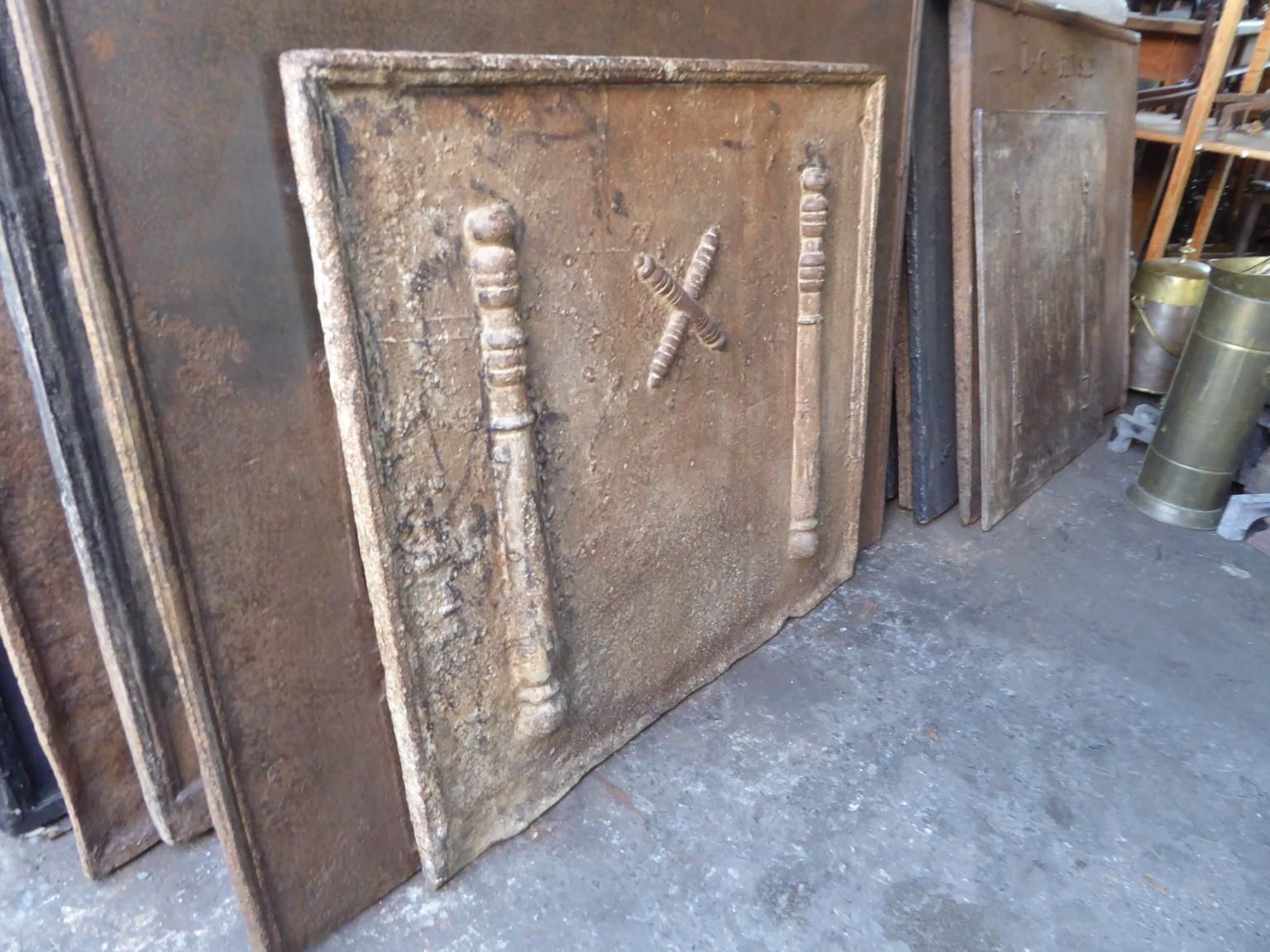 17th 18th Century French Louis XIV 'Saint Andrew's Cross' Fireback / Backsplash photo buy