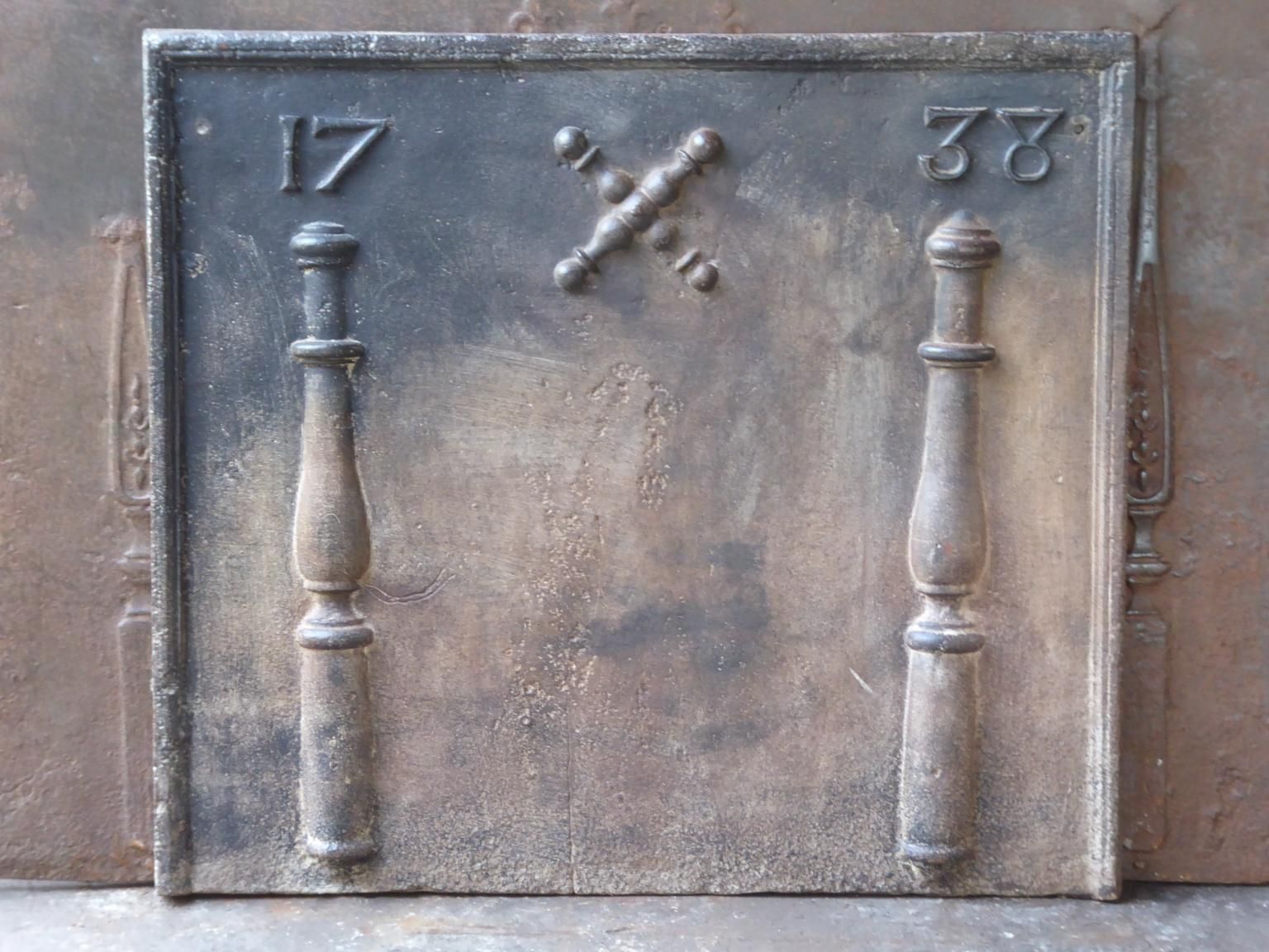 18th Century French 'Pillars With Saint Andrew's Cross' Fireback / Backsplash photo furniture
