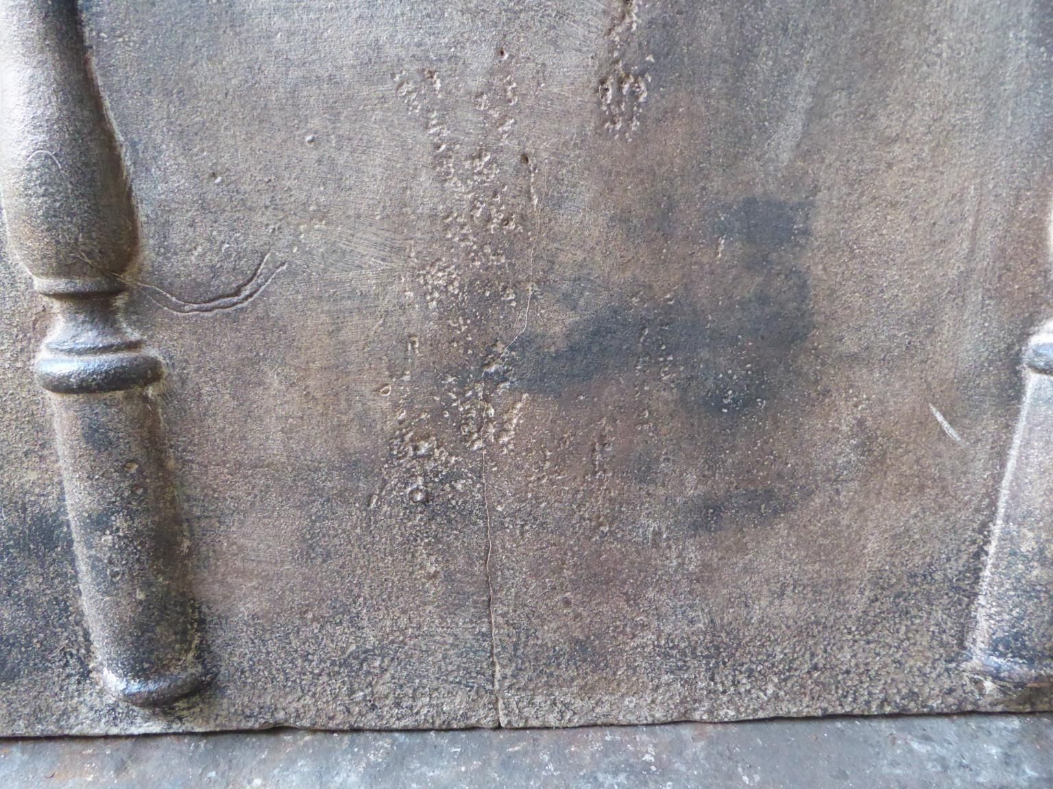 917.0 18th Century French 'Pillars With Saint Andrew's Cross' Fireback / Backsplash photo