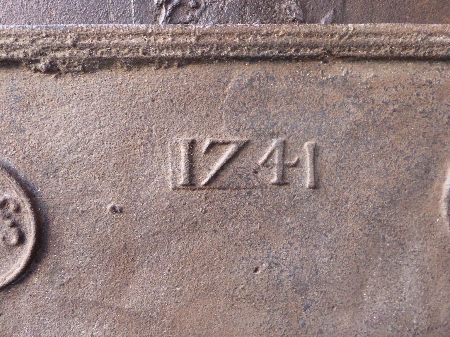 18th Century French Fireback / Backsplash 'Pillars With Medieval Ihs Monograms' photo 832.0