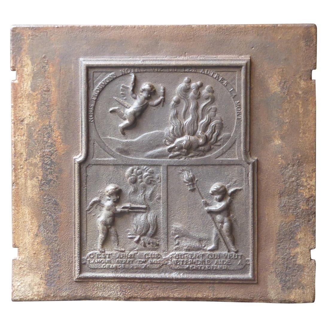 18th Century French 'Allegory Of Love' Fireback / Backsplash