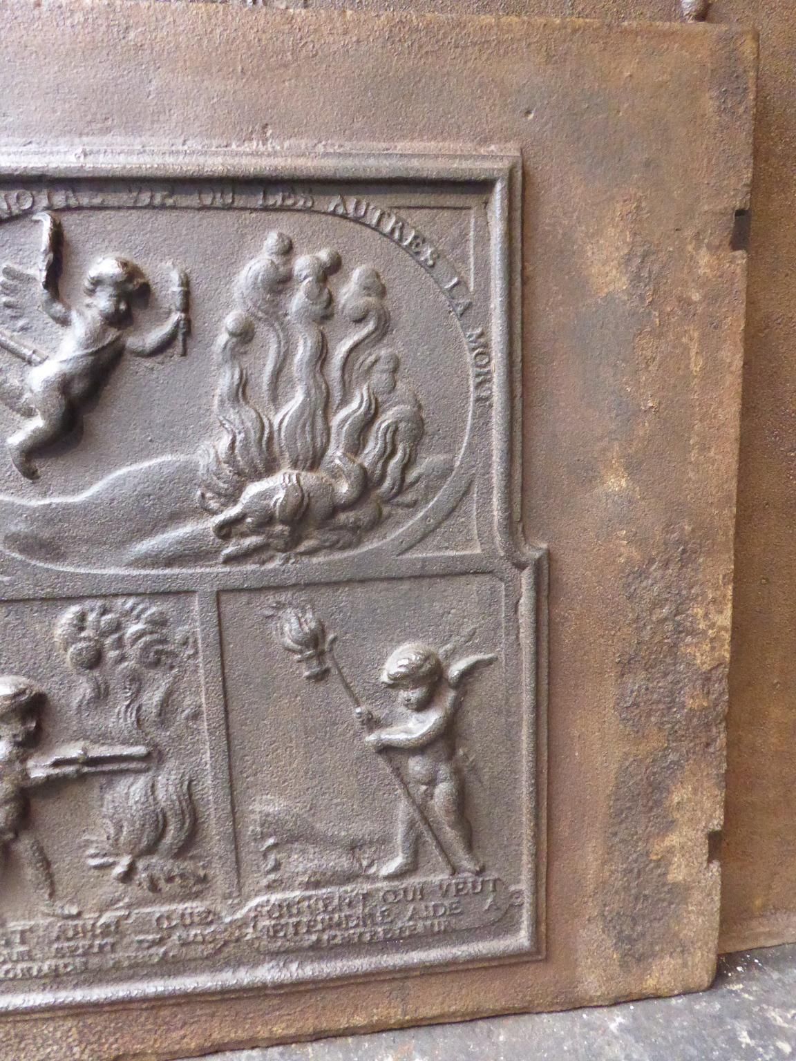 photo for sale 18th Century French 'Allegory Of Love' Fireback / Backsplash