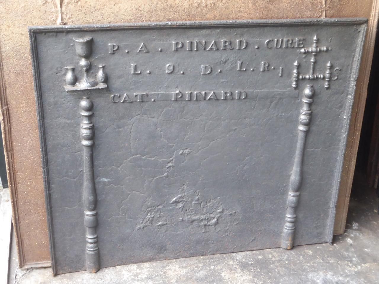 18th Century French 'Pillars With Ihs Monogram' Fireback / Backsplash photo for sale
