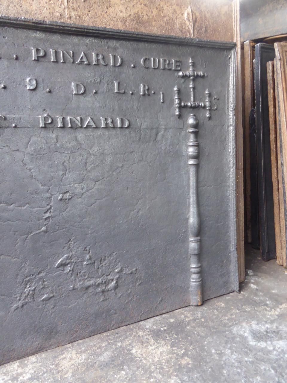 photo for sale 18th Century French 'Pillars With Ihs Monogram' Fireback / Backsplash