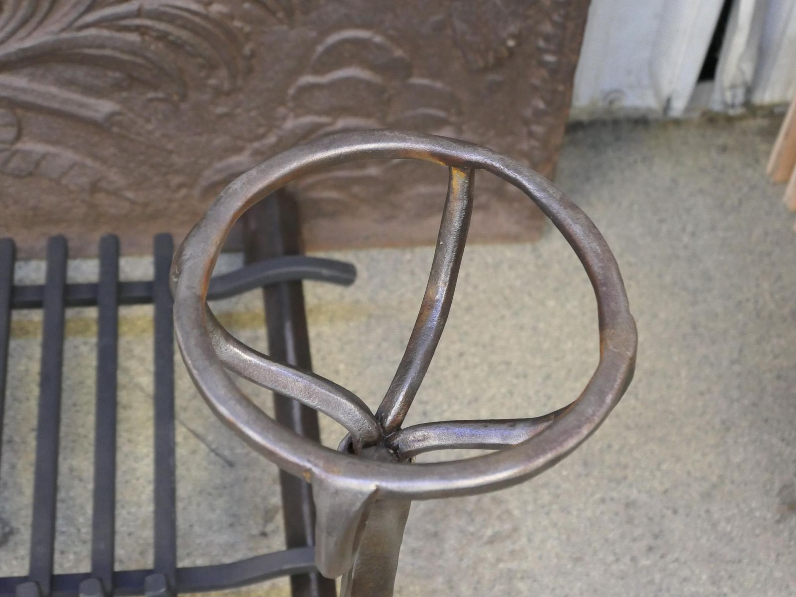 French Louis XIII Period Fireplace Grate Or Fire Basket, 17th Century photo vintage