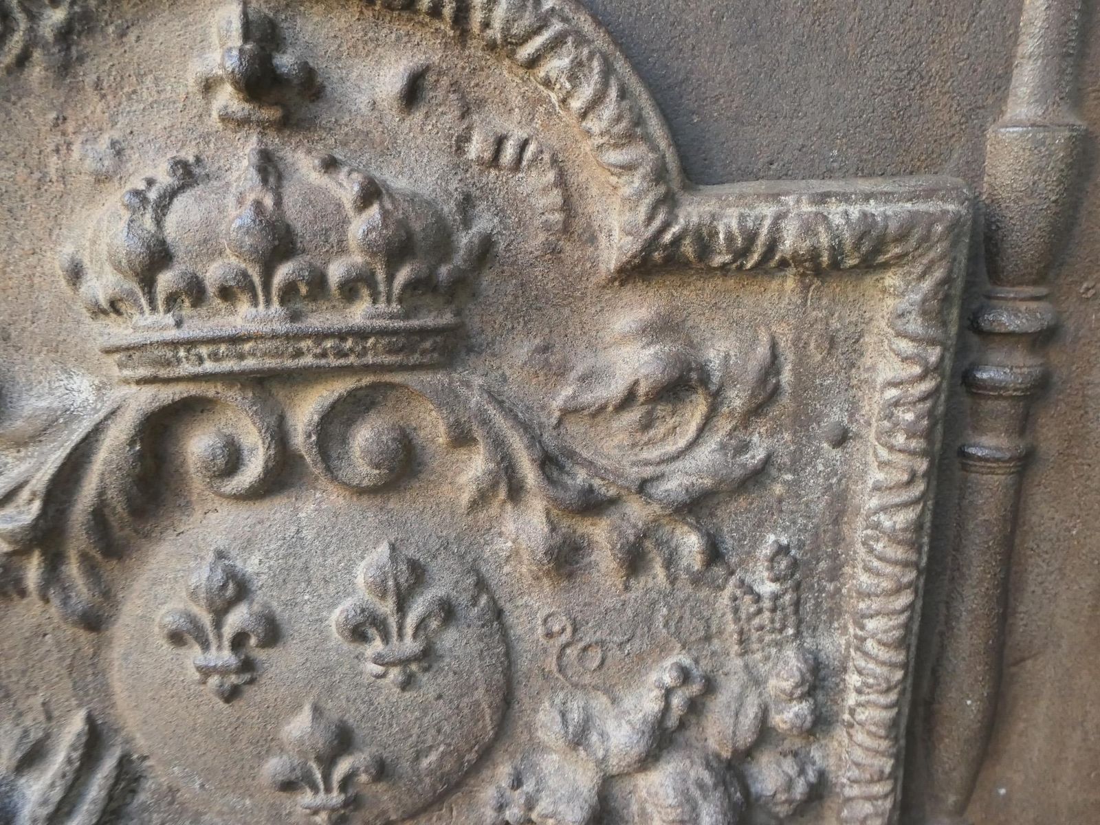 18th Century French Louis XV 'Arms Of France' Fireback / Backsplash photo vintage