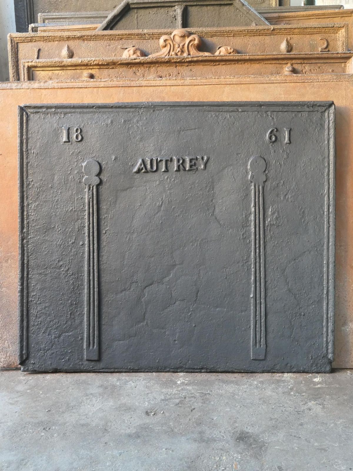 Antique French Napoleon III 'Pillars Of Freedom' Fireback / Backsplash photo furniture