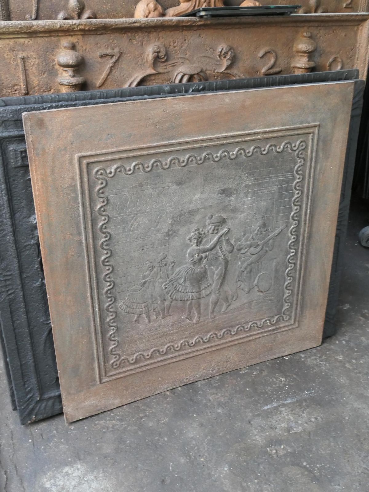 Antique French Napoleon III 'Dancers' Fireback / Backsplash, 19th Century photo Home Fixtures
