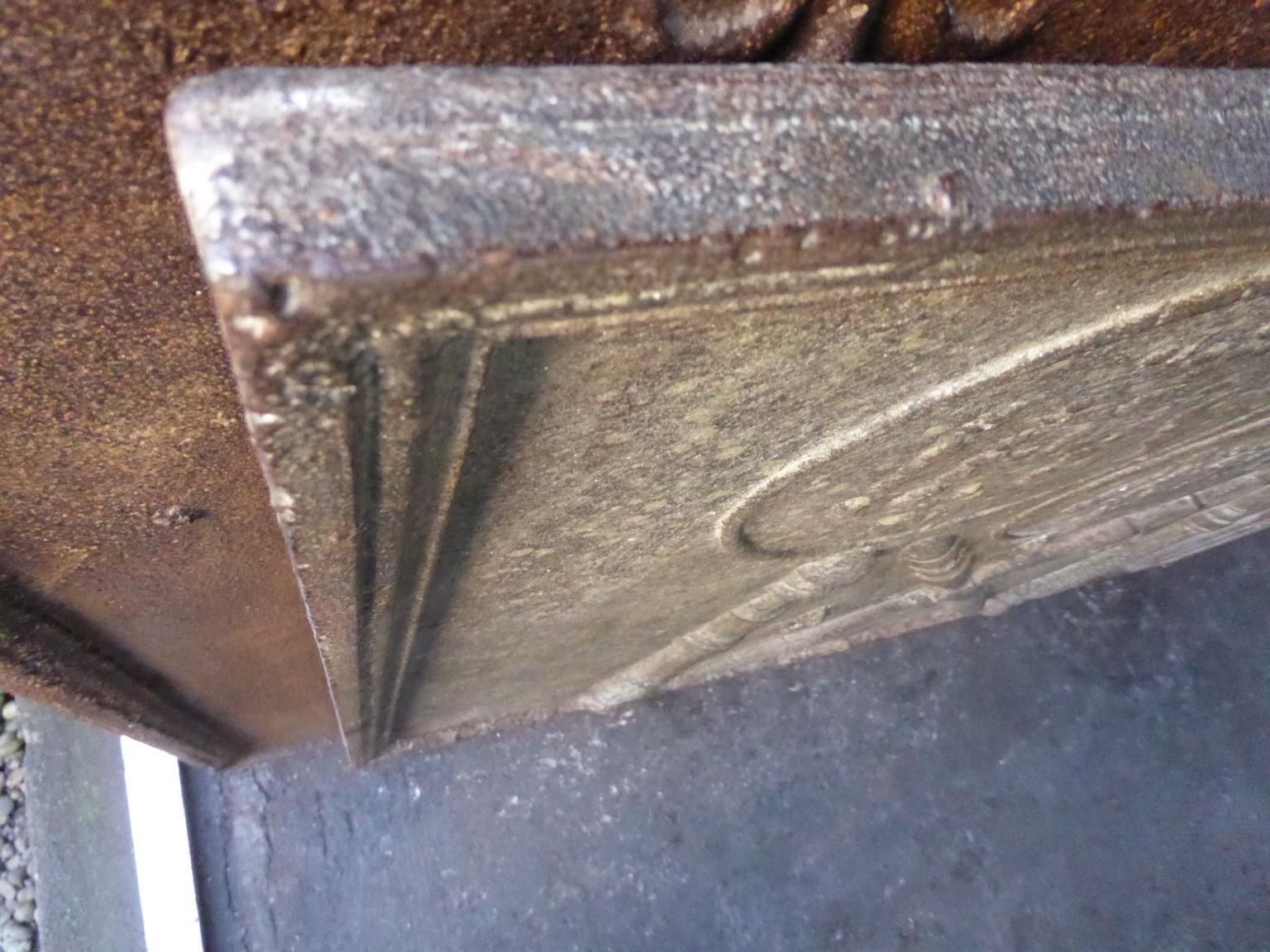 photo furniture 18th Century French Fireback / Backsplash Pillars With Medieval Ihs Monograms