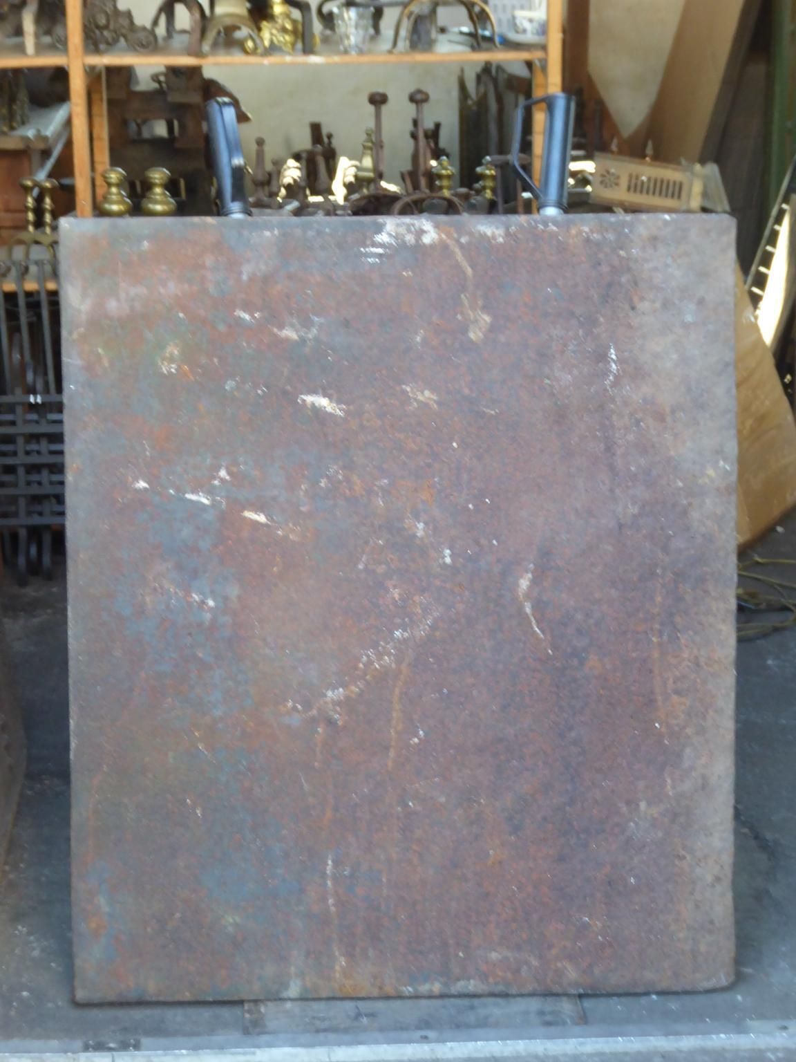 photo for sale 18th Century French Fireback / Backsplash Pillars With Medieval Ihs Monograms