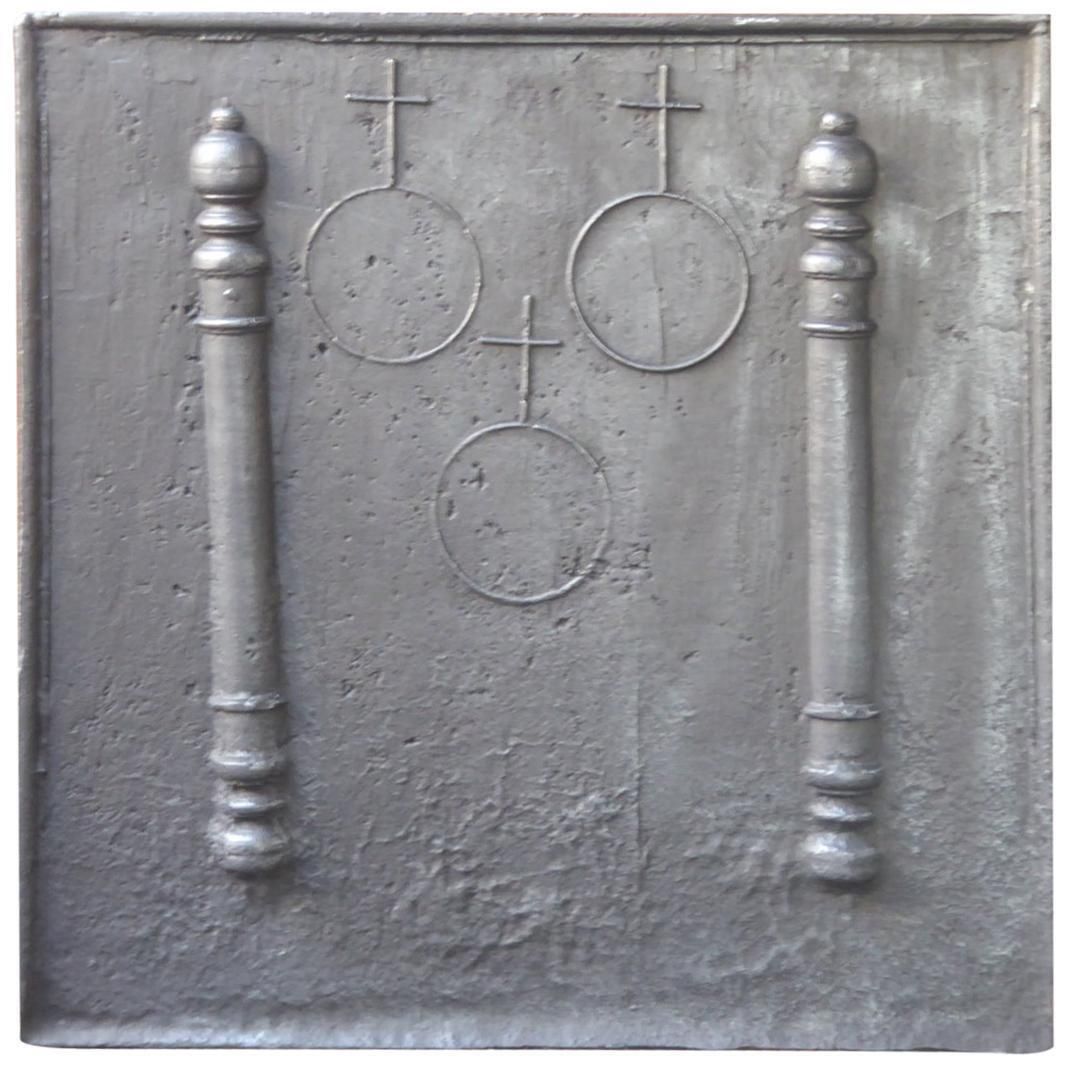French Fireback / Backsplash With Pillars Of Hercules And Orbs, 18th Century