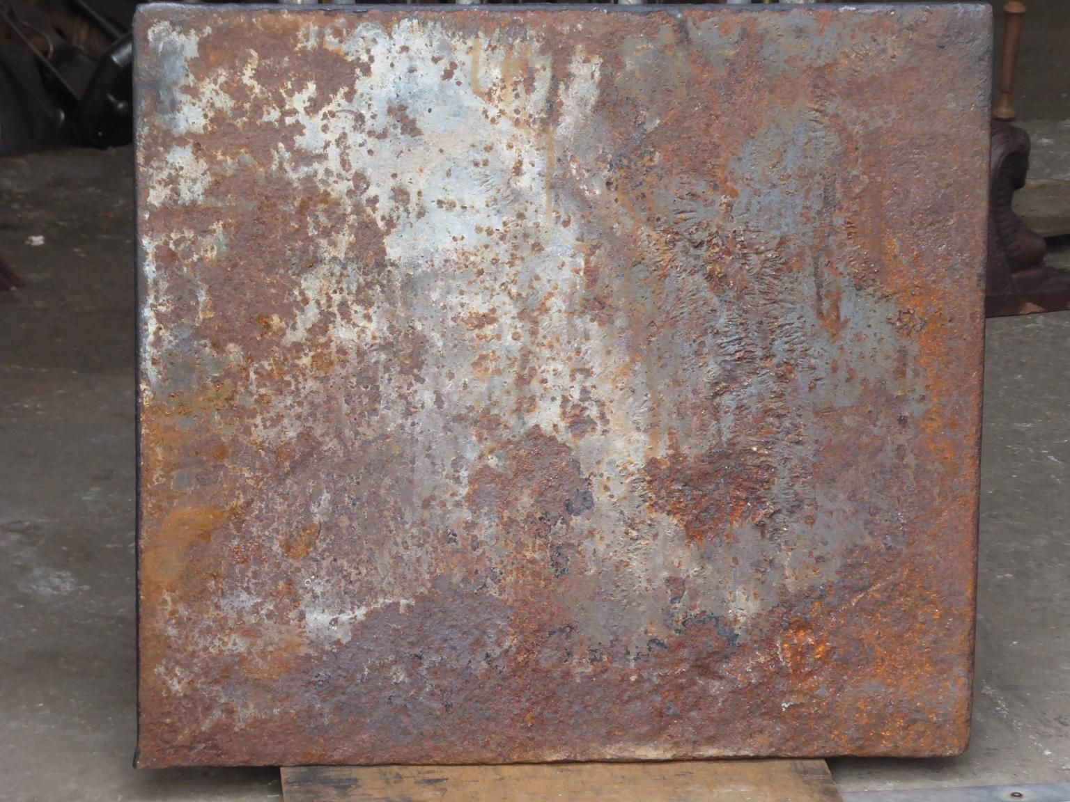 photo for sale 18th Century French Fireback / Backsplash 'Pillars With Flower Vases'