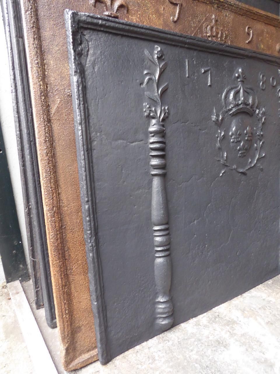 photo furniture 18th Century French Louis XV 'Arms Of France' Fireback / Backsplash