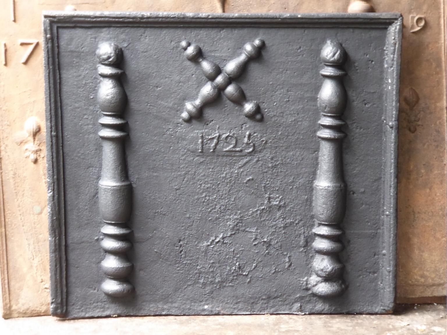 18th Century French 'Pillars With Saint Andrew's Cross' Fireback / Backsplash photo for sale