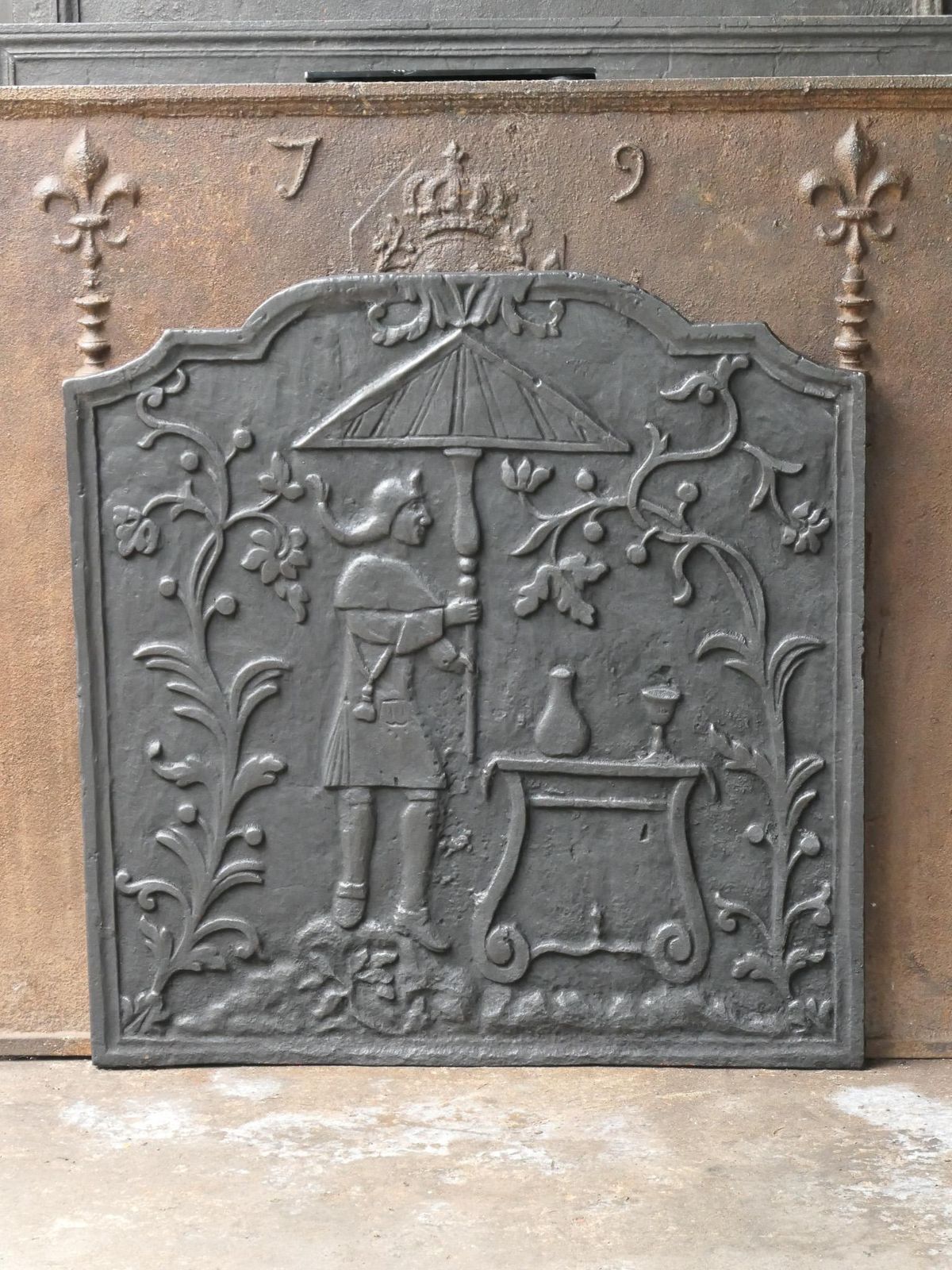 18th Century French Louis XV Period 'Chinoiserie' Fireback / Backsplash photo for sale