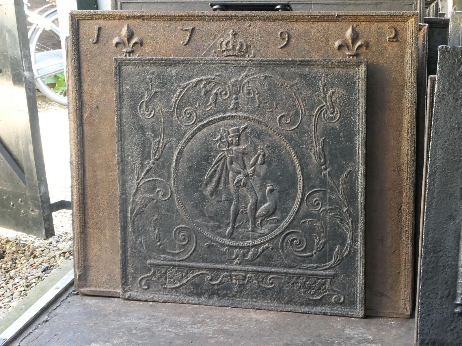 Antique French Neoclassical 'Mercury' Fireback, 18th   19th Century photo 1088.0