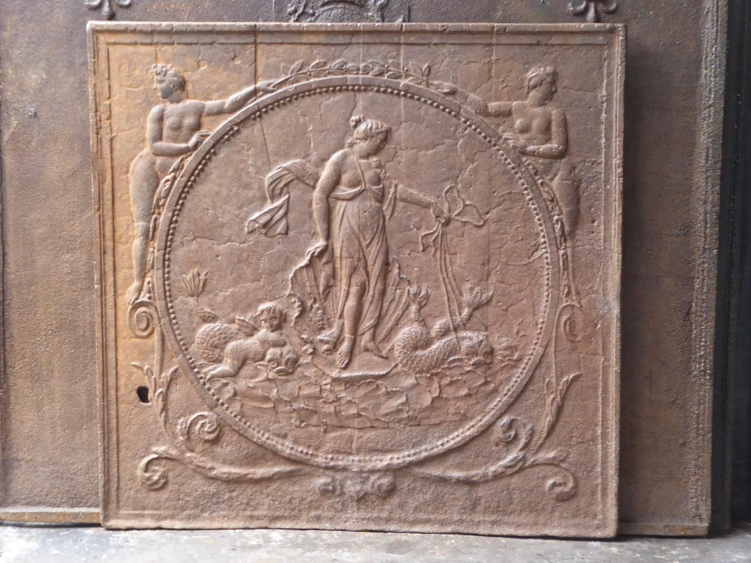 Antique French Neoclassical Fireback / Backsplash, 18th 19th Century photo furniture