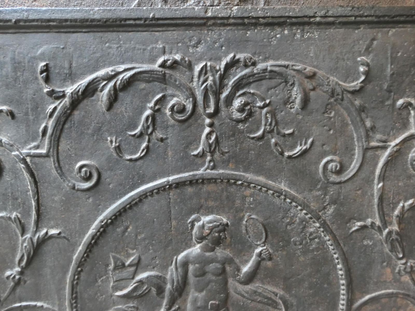 Antique French Fireback / Backsplash With The Goddess Venus, 18th Century photo buy