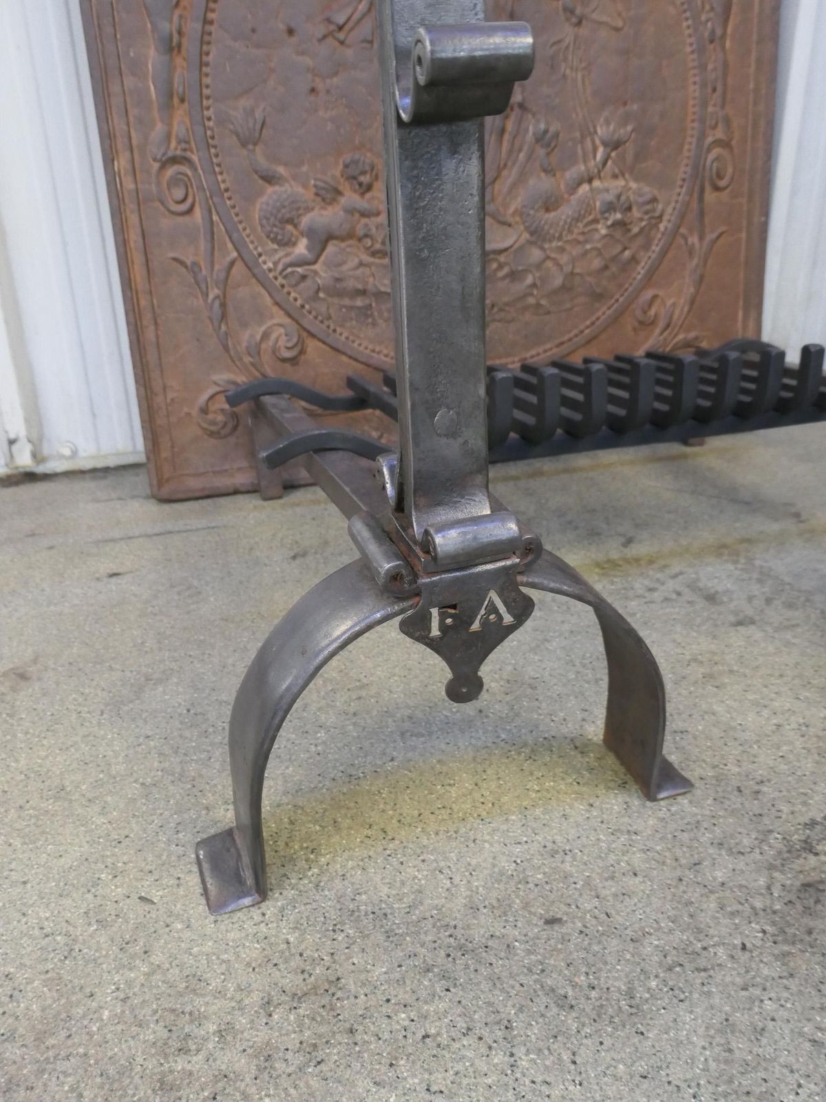 photo furniture Large French Louis XV Period Fireplace Grate Or Fire Basket, 18th Century